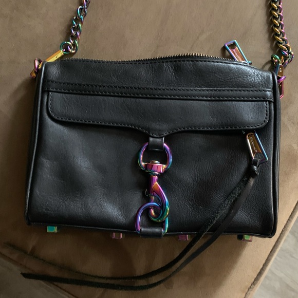 Rebecca Minkoff Mini MAC Oil Slick Iridescent Crossbody Shoulder Bag Purse EUC - Picture 3 of 16
